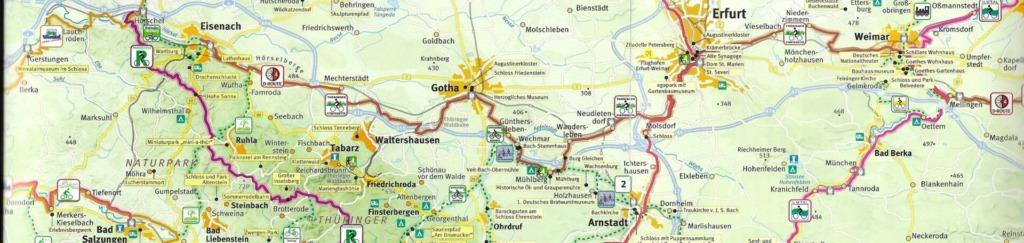 Karte Radfernweg „Thüringer Städtekette“