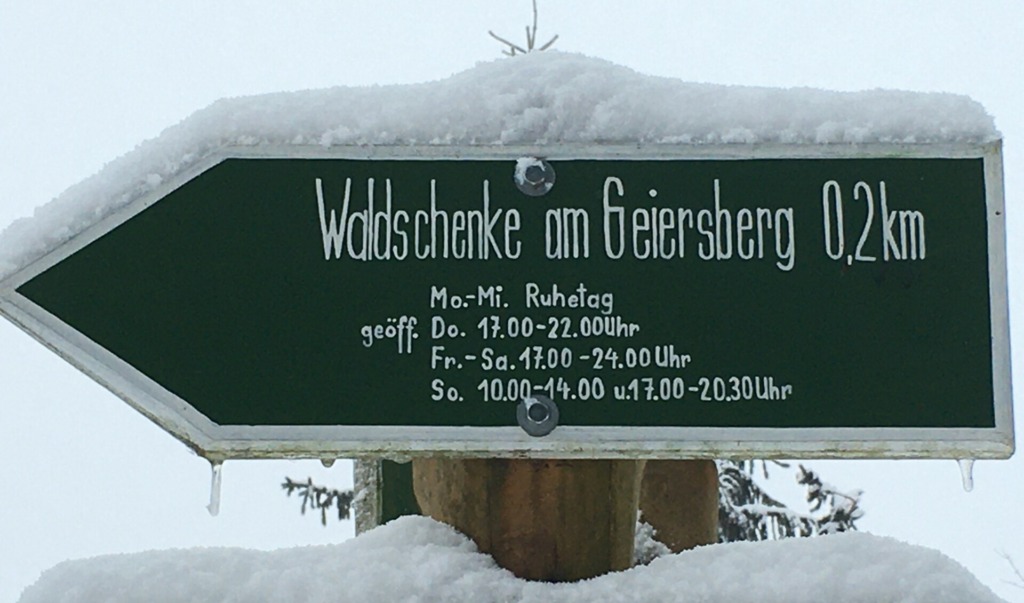 Wegweiser zur Waldschänke